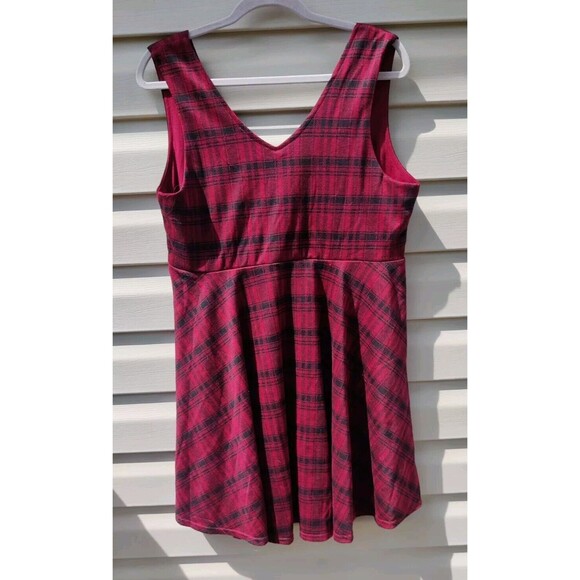 Girls XXL Plus Knit Works Kohls Button Front Jumper Dress Red Plaid Christmas π - Picture 5 of 13